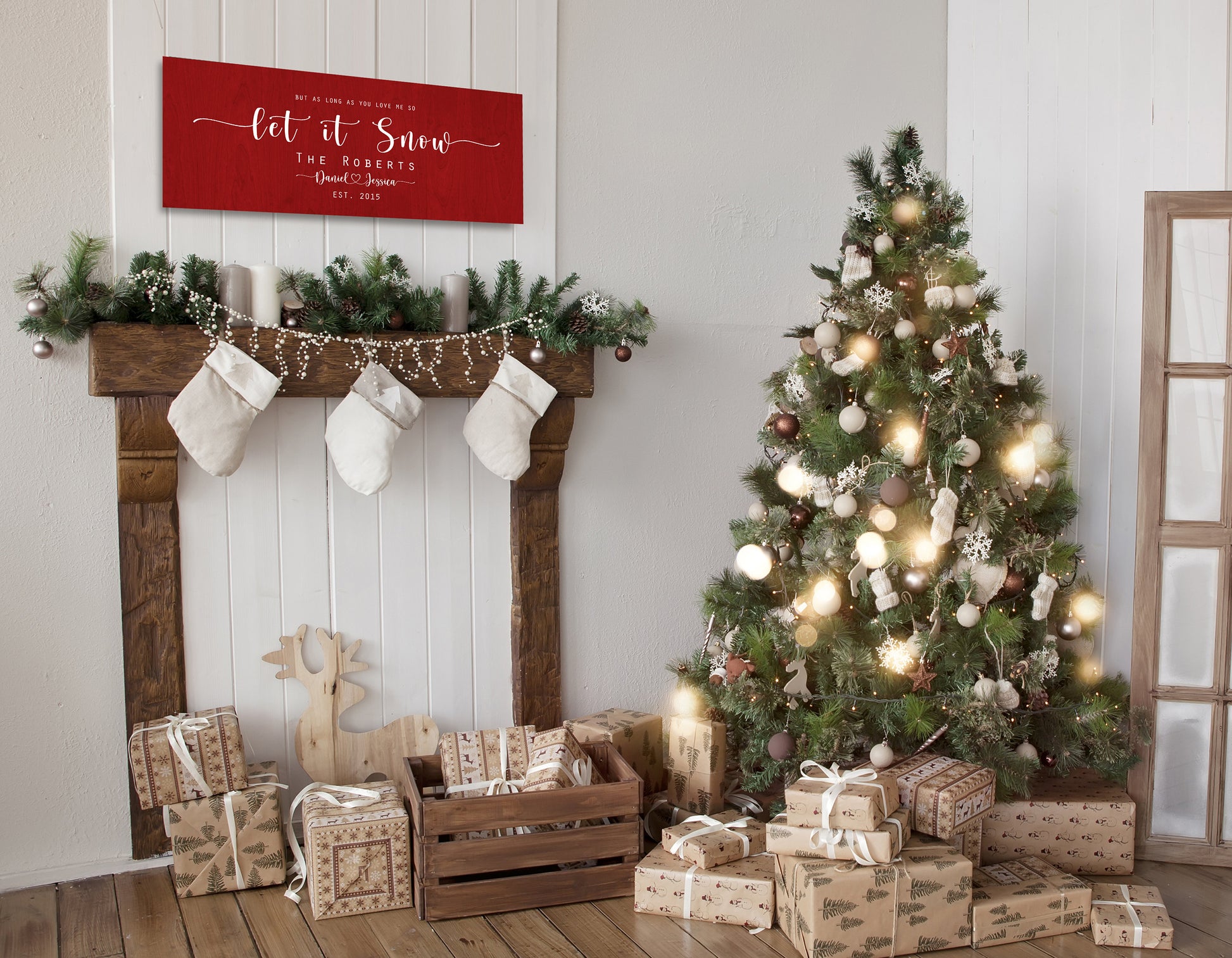 Christmas, Family sign, Home for the Holidays, Couple Gift, Wood Gift, 5 Year, Personalized, With name, Holiday Sign, Est Sign, Wedding gift