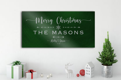 Family Christmas Sign, Christmas, decor, heart name, Personalized Holiday Sign, Establsihed Sign, with Name, Name Sign, Merry Christmas Sign