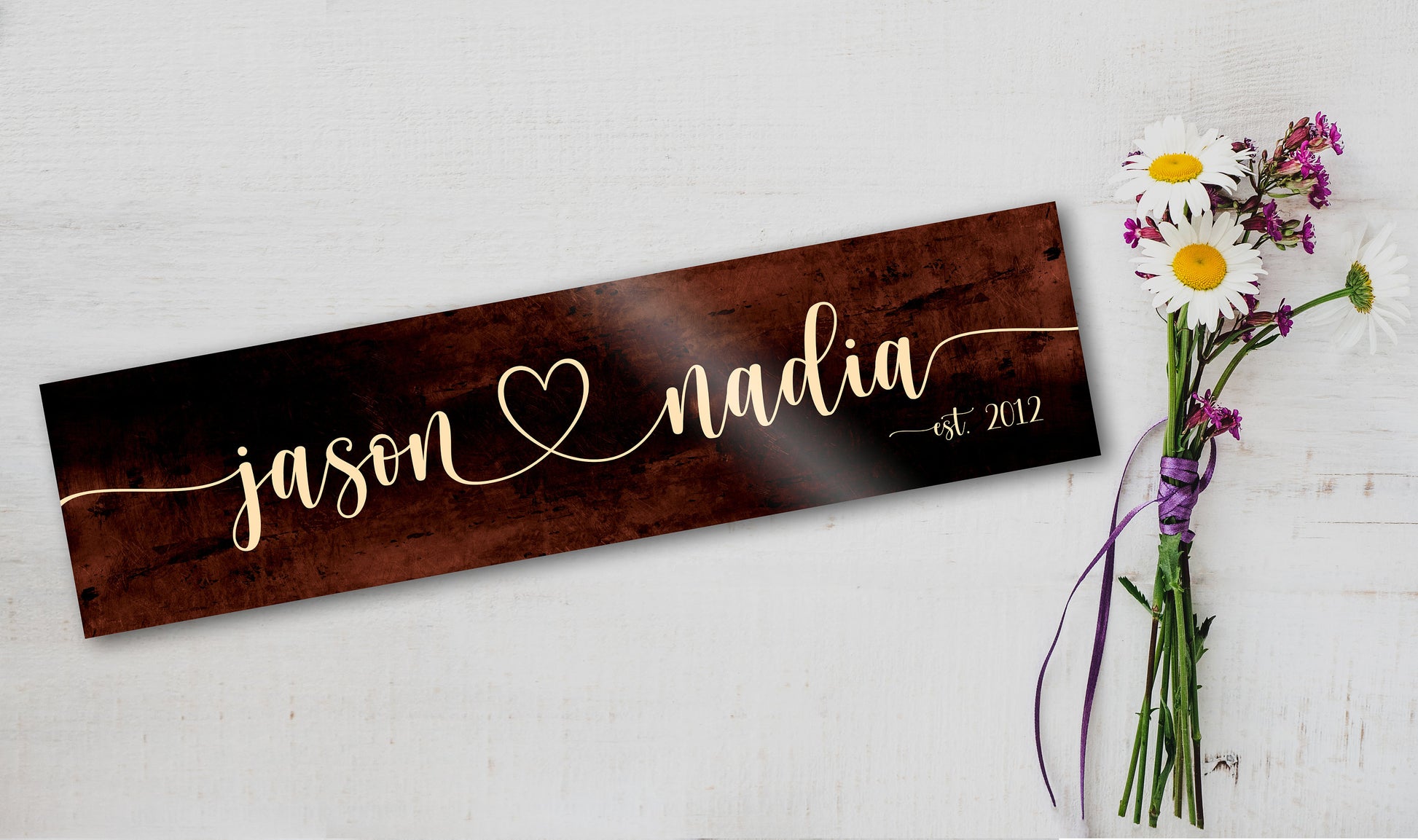 Anniversary Gift, Bronze, 8 Year Anniversary Gift, 8th Anniversary Gift, Name Sign, Metal Sign, Personalized Bronze, Eight Year Anniversary