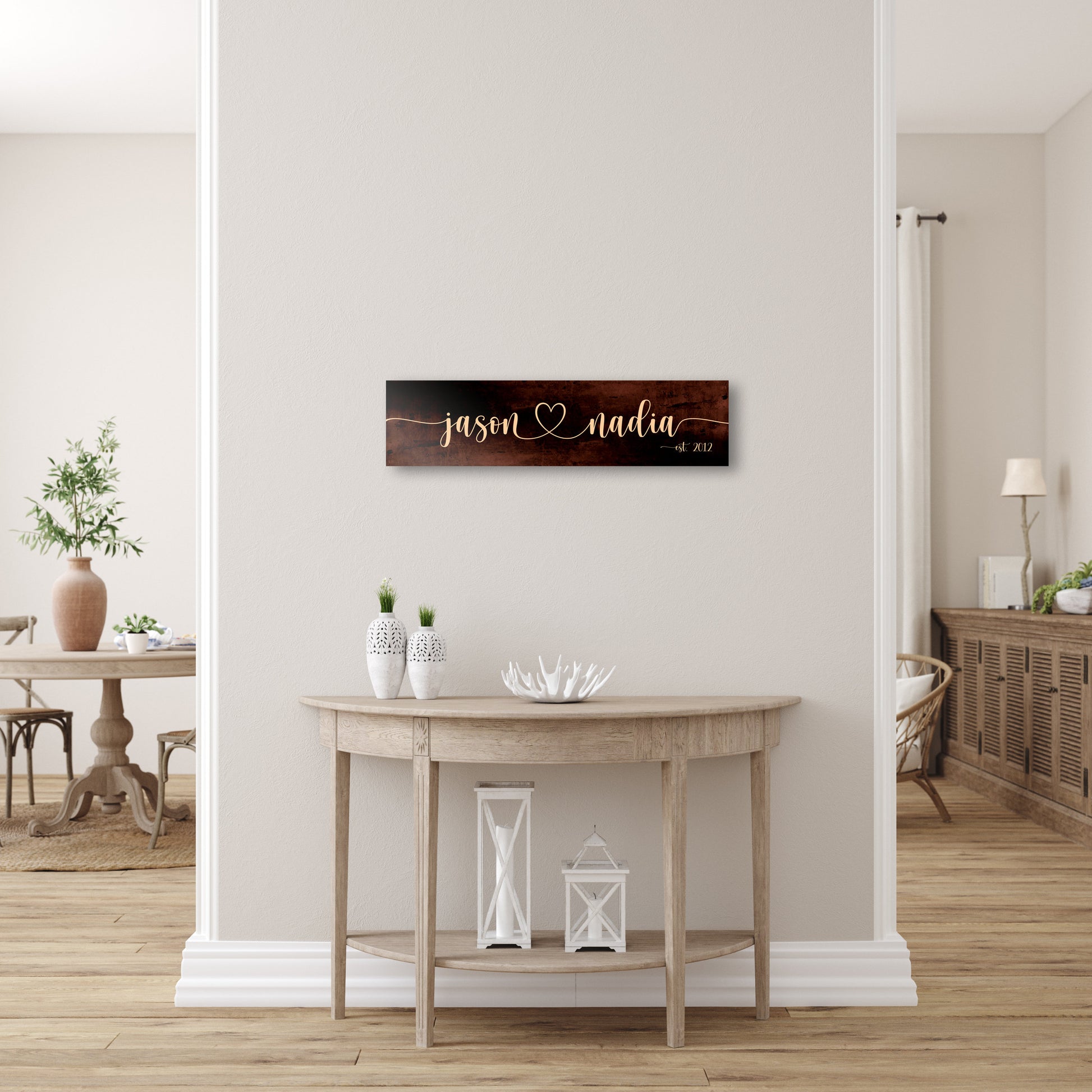 Anniversary Gift, Bronze, 8 Year Anniversary Gift, 8th Anniversary Gift, Name Sign, Metal Sign, Personalized Bronze, Eight Year Anniversary