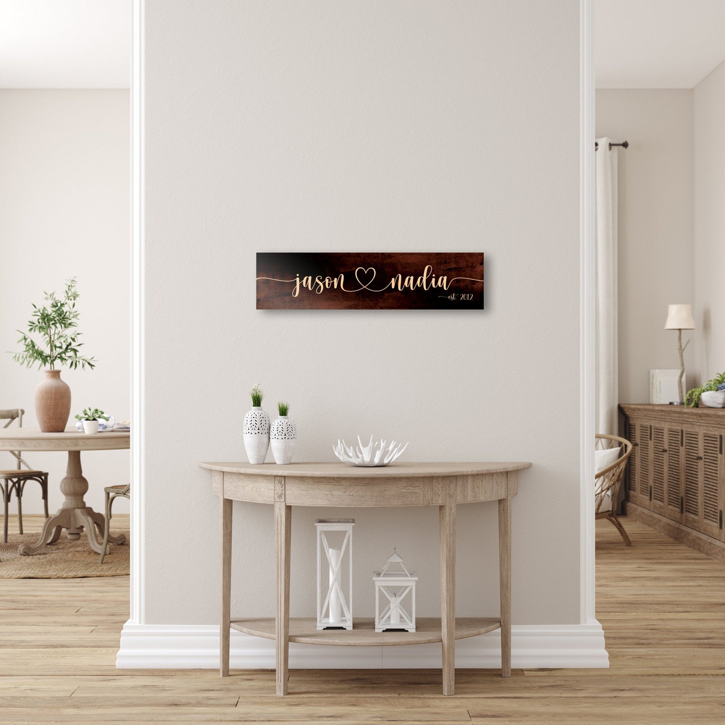 Bronze Anniversary Gift, 19th Anniversary Gift, 19 year, Name sign with heart, 8 Year, 8th Anniversary Gift, Name Sign, Personalized, Bronze