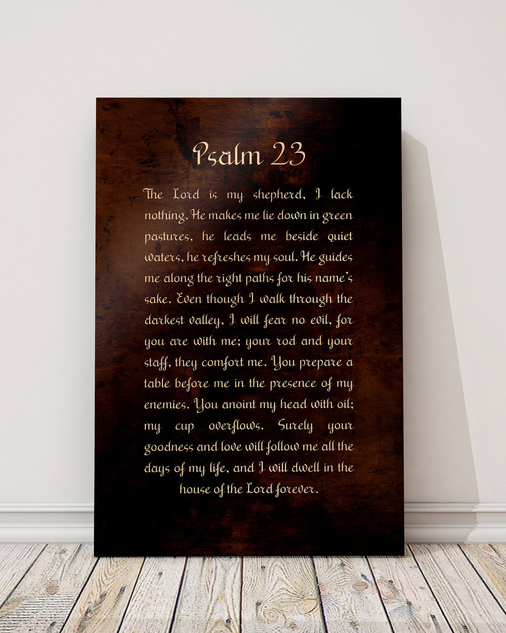 Psalm 23, Christian Gift, Burnished Bronze, Metal Print, Gift,  for him, for her, Pastor Gift, Christian Gift, Scriptures, Sign, Bible Art