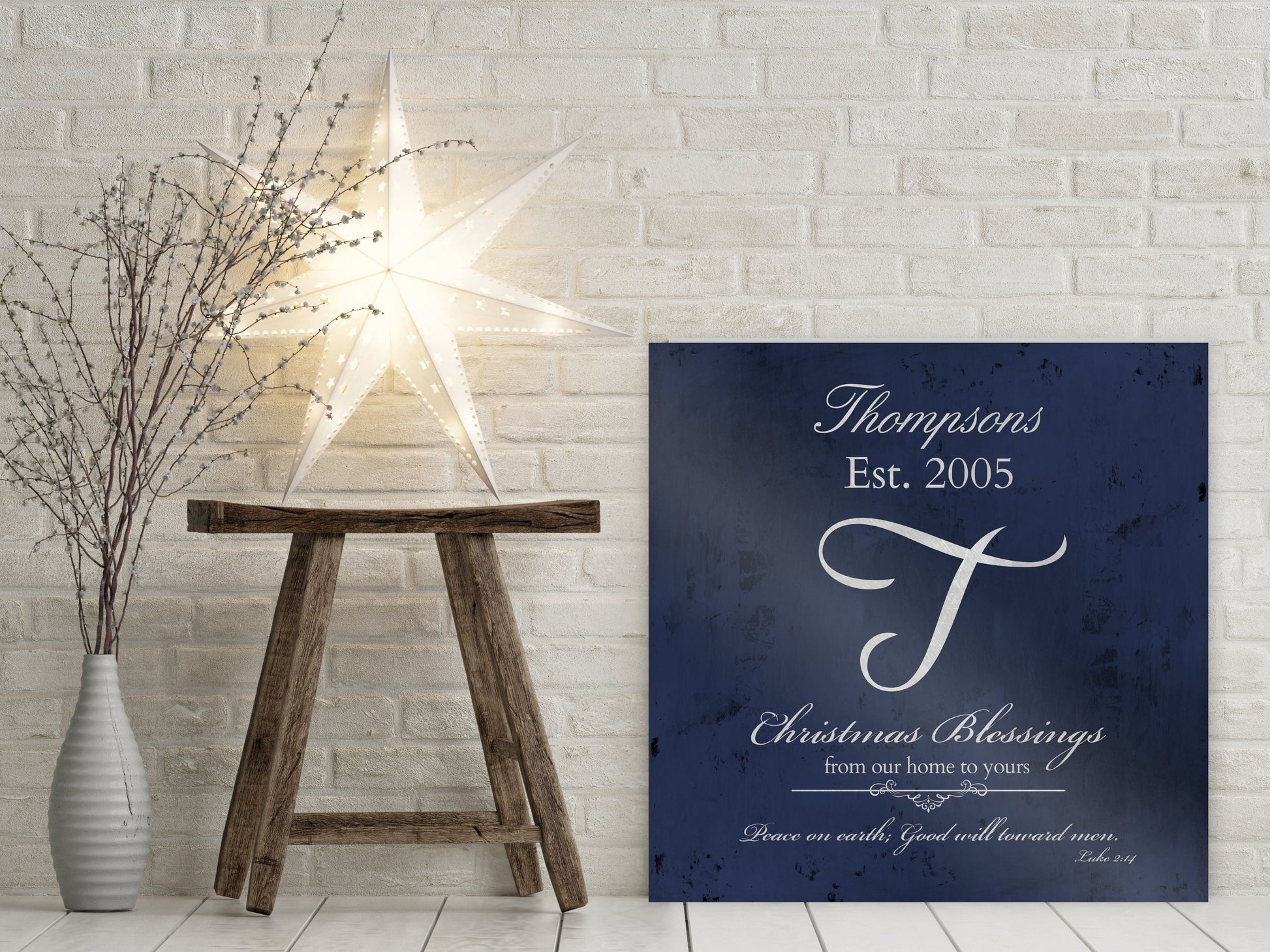 Christmas Sign, Holiday Wall Decor, Christmas Gift for Family, Family Sign, Established Sign, Religious Christmas gift, Merry Christmas Sign