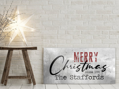 Rustic Holiday Sign, Chirstmas wall decor, Personalized Holiday Sign, Establsihed Sign, Family Sign, Name Sign, Christmas Wall decor, Art