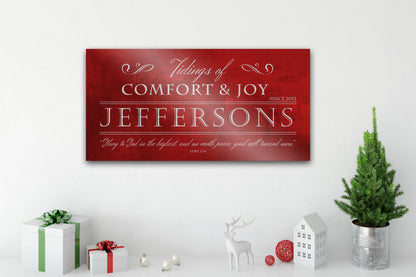 Christian Christmas Sign, Chirstmas wall decor, Personalized Holiday Sign, Large Metal Sign, Family Sign, Name Sign, Merry Christmas Sign