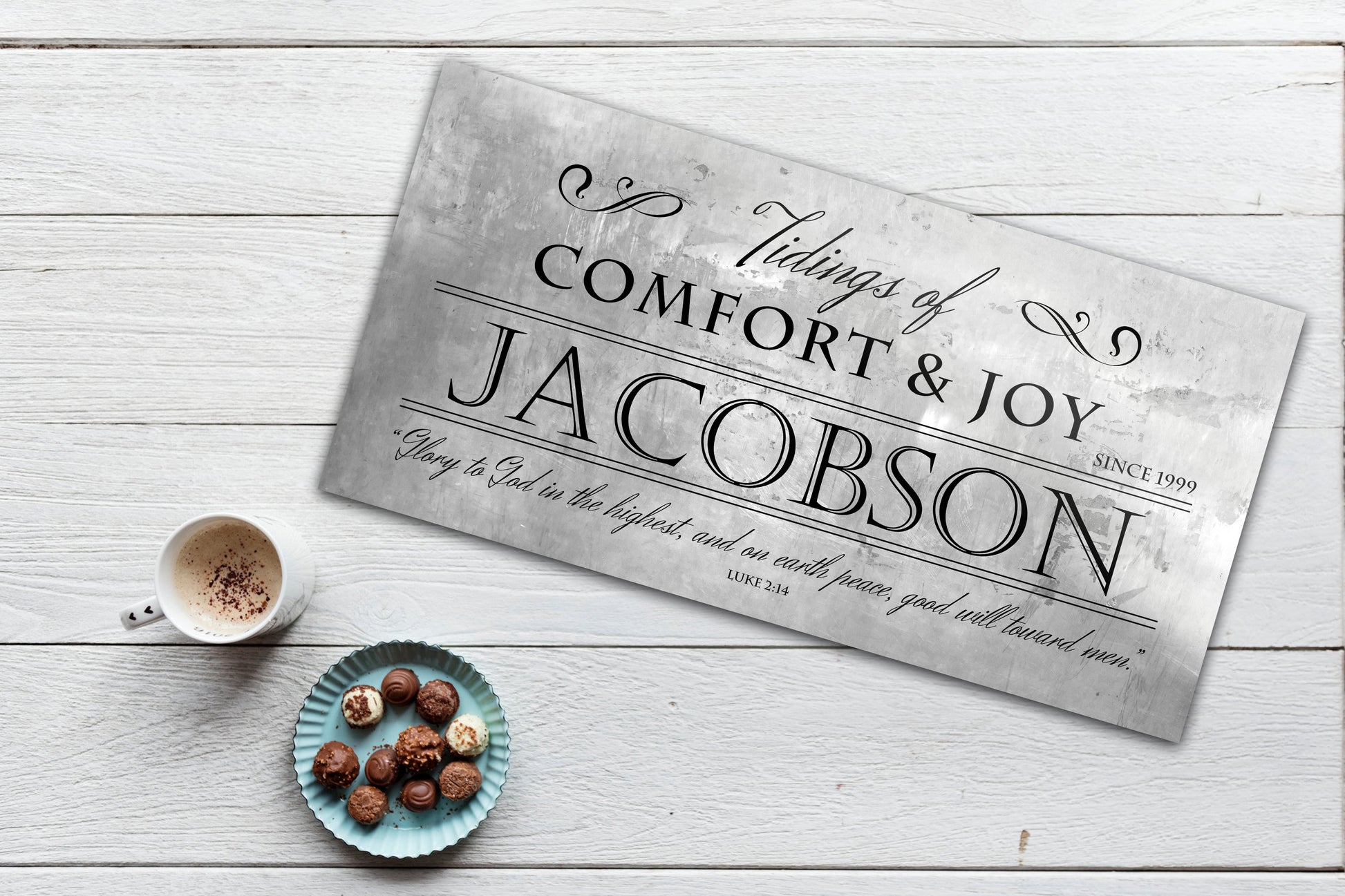 Rustic Holiday Sign, Christmas Sign, Luke 2:14 Sign, Personalized Holiday Sign, Establsihed Sign, Family Sign, Name Sign, Christmas decor