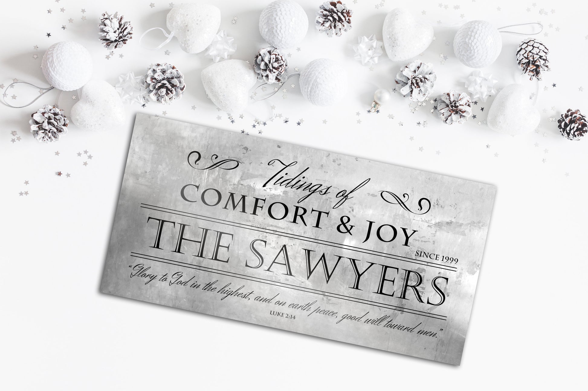 Rustic Holiday Sign, Christmas Sign, Luke 2:14 Sign, Personalized Holiday Sign, Establsihed Sign, Family Sign, Name Sign, Christmas decor