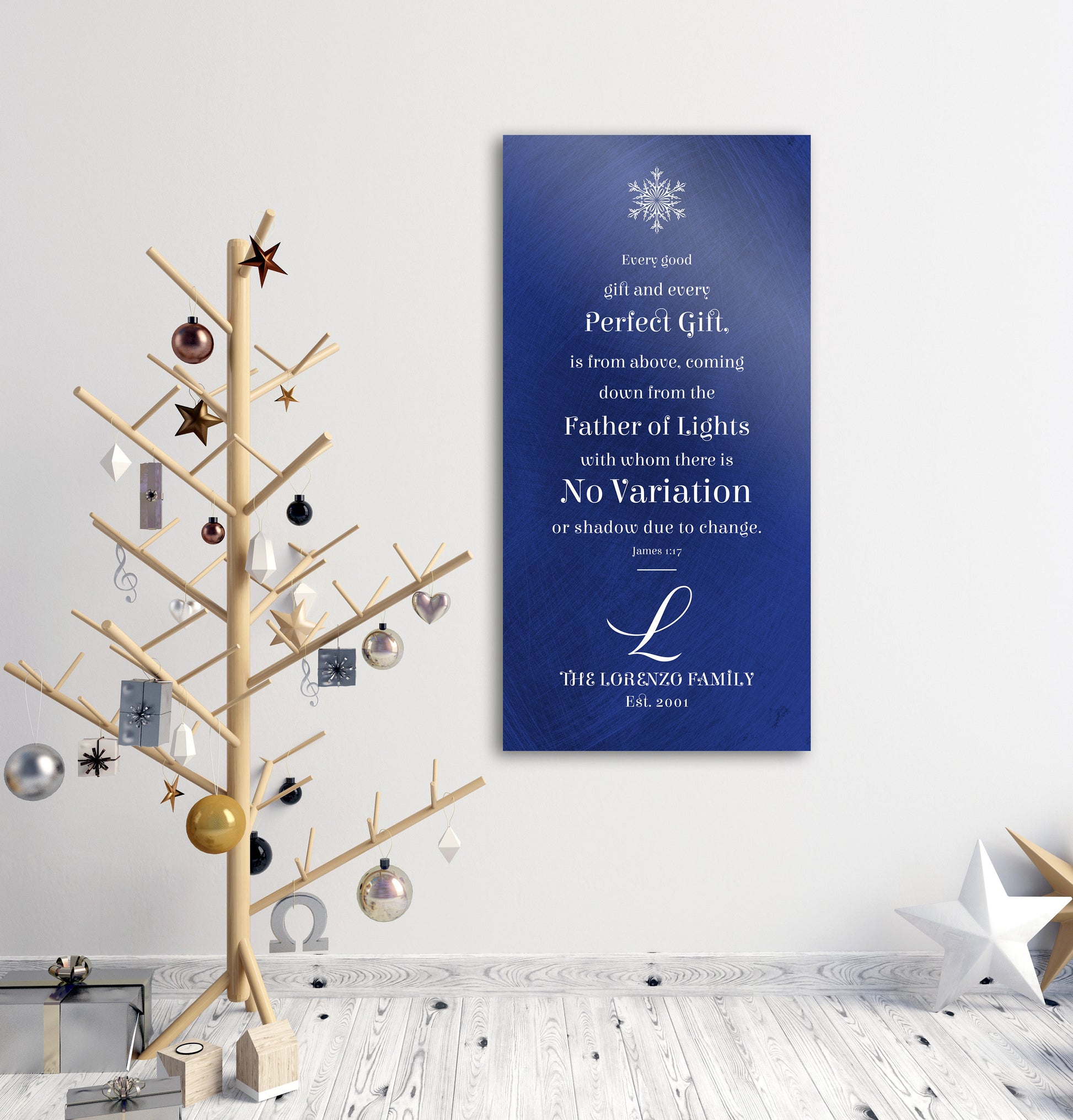 Christian Christmas Sign, James 1:17, Christmas Bible Verse Art, Personalize, Christian Christmas Decor, Sign, Christmas Scripture Sign, art