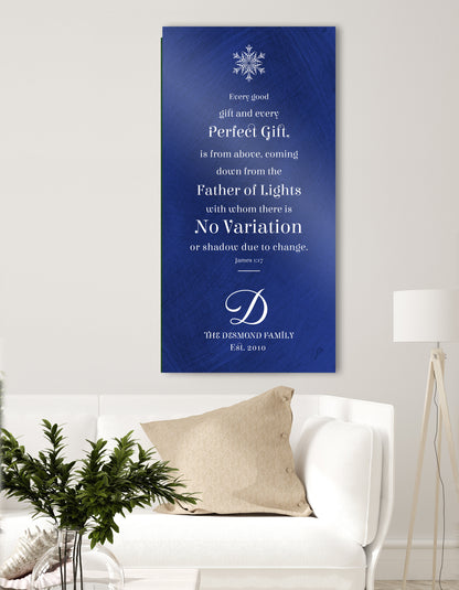 Christian Christmas Sign, James 1:17, Christmas Bible Verse Art, Personalize, Christian Christmas Decor, Sign, Christmas Scripture Sign, art