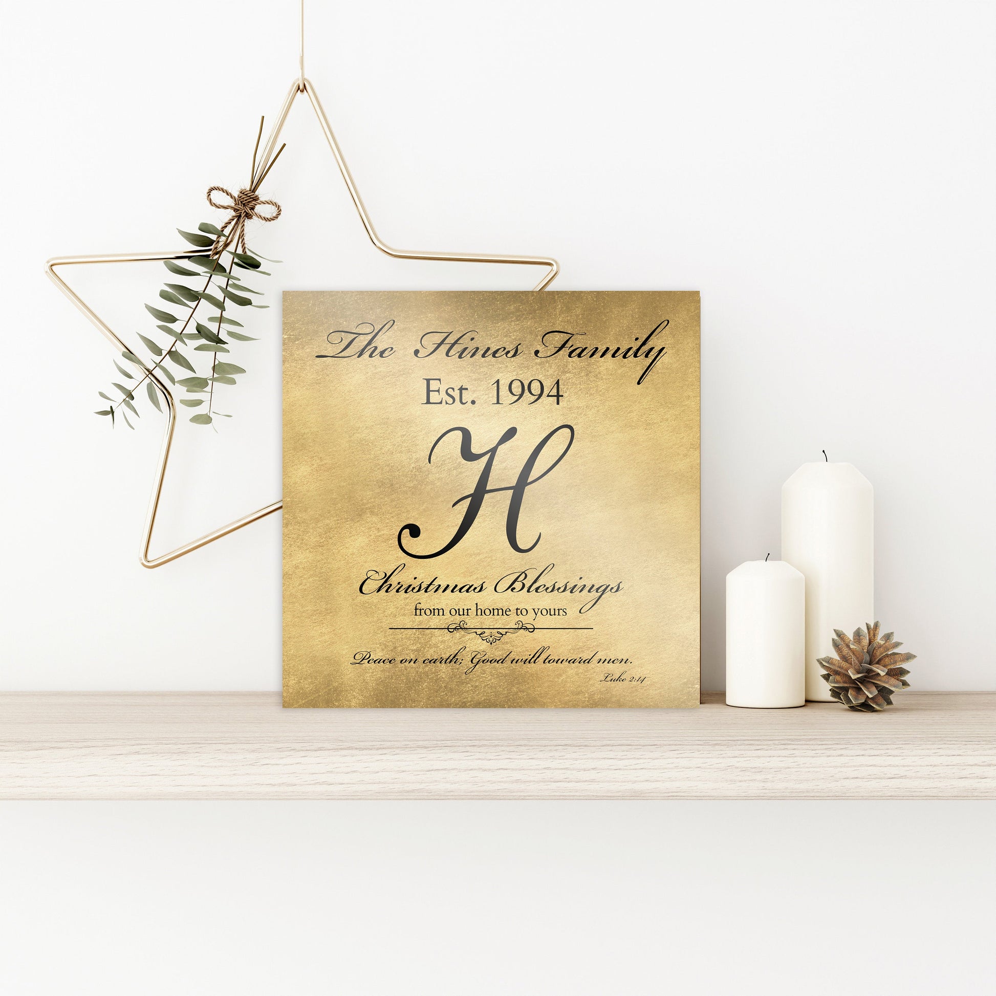 Christmas Blessings, Sign, Sign With Sripture, Holiday Wall Decor, Christmas Gift, Last Name Sign, Established Sign, Merry Christmas Sign