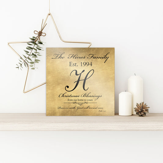 Christmas Blessings, Sign, Sign With Sripture, Holiday Wall Decor, Christmas Gift, Last Name Sign, Established Sign, Merry Christmas Sign