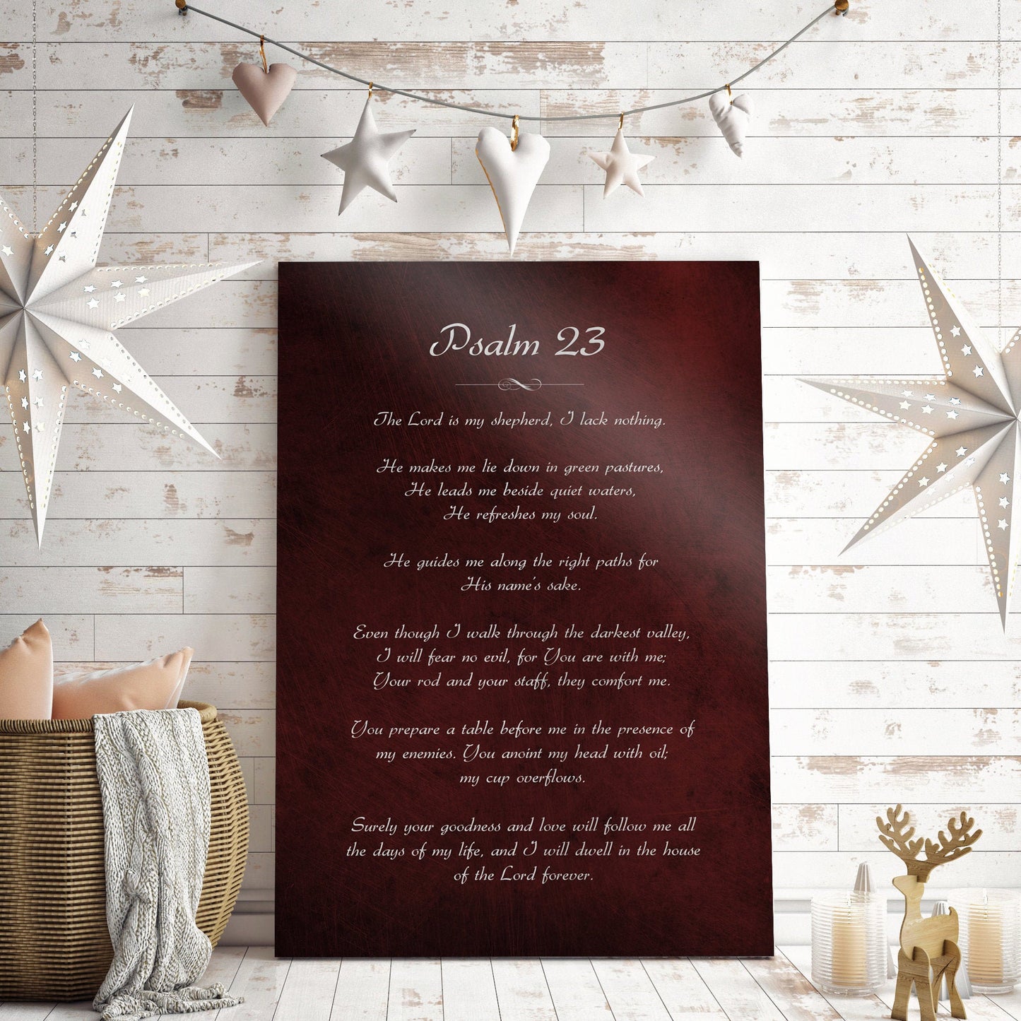 The Lord is my Shepherd I shall not want, Psalm 23, Gift for Christian, Peace, Encouragement, Bible Verse, Sign, Scripture, Pastor Gift Idea