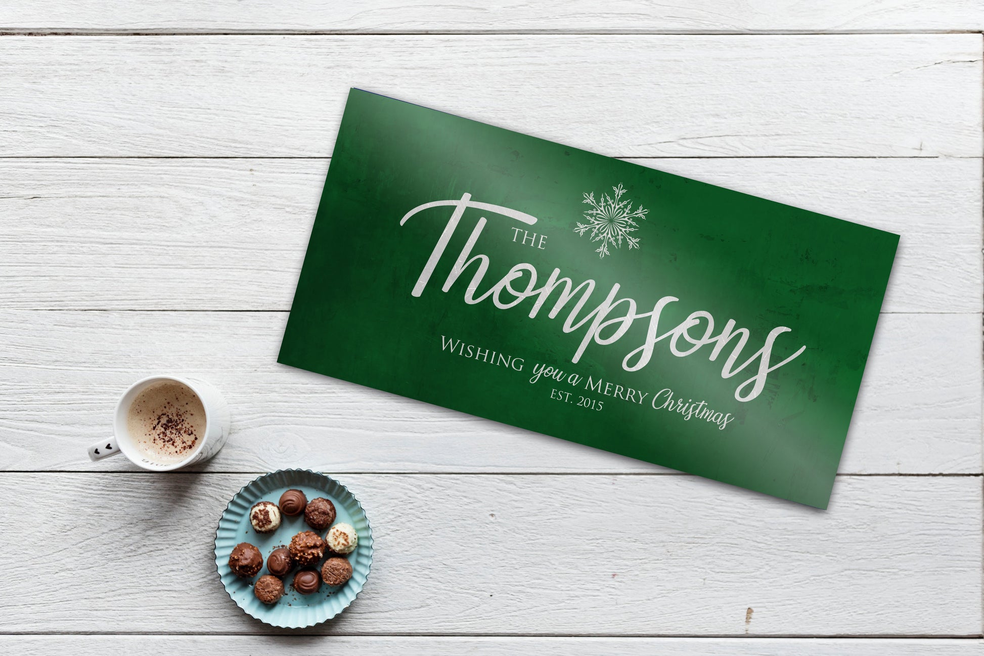 Merry Christmas Sign, Last Name Sign, Snowflake Sign, Green Christmas decor, Personalized Sign, Establsihed Sign, large holiday art, Rustic