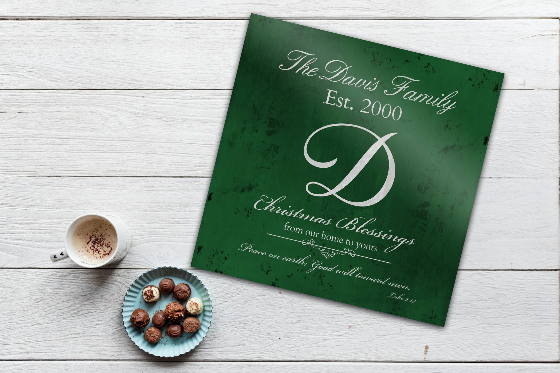 Merry Christmas Sign, Family Gift, Christmas Sign, Holiday Wall Decor, Green Christmas Decor, Christmas, Established Sign, Last Name, Sign