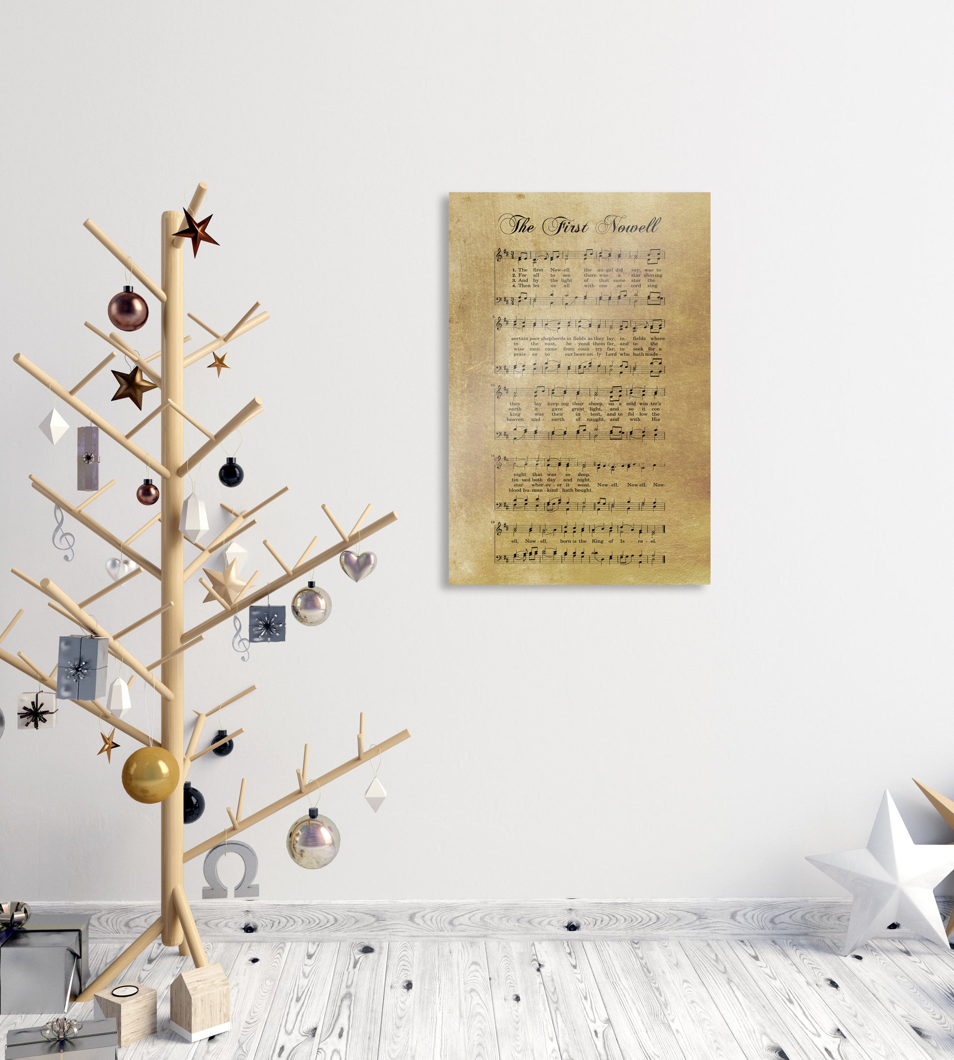 Sheet music Gift, Sheet Music Print, Farmhouse Christmas, Gift for chior, Religious Gift, sign, Metal Christmas Sign, Rustic Christmas Decor