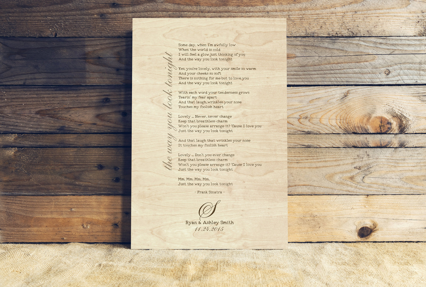 
                  
                    Wood Anniversary Gift, Lyrics on Wood, 5 Year Anniversary Gift, 5th Wedding Anniversary, Gift on Wood, Wedding Anniversary, SongLyrics, Gift
                  
                