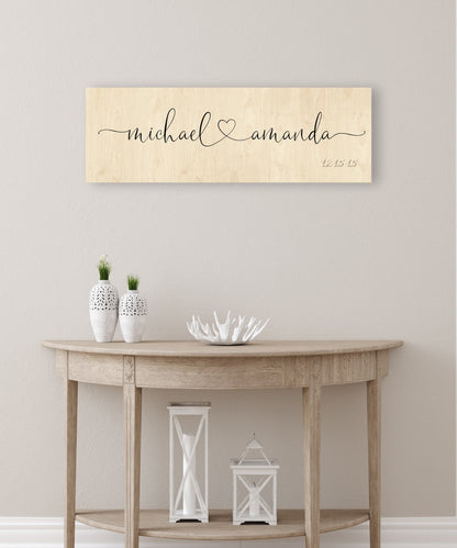 Wood Anniversary Gift, Established sign on Wood