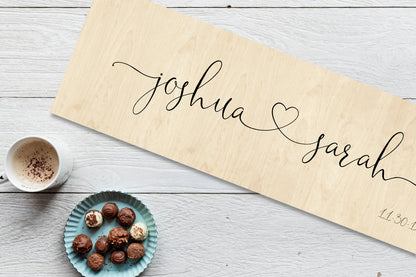 Wood Anniversary Gift, Established sign on Wood