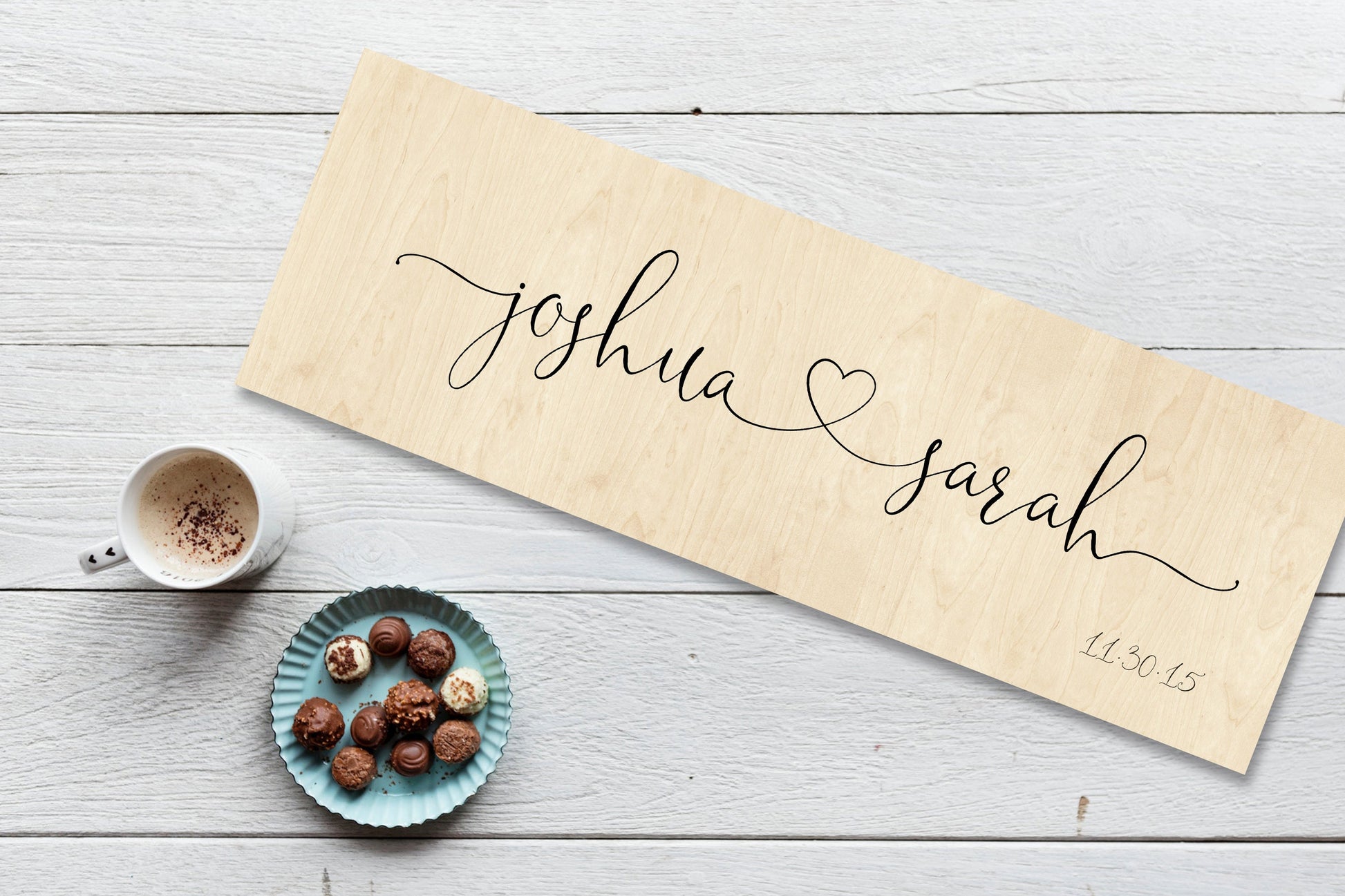 Wood Anniversary Gift, Established sign on Wood