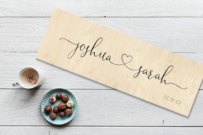 Wood Anniversary Gift, Established sign on Wood