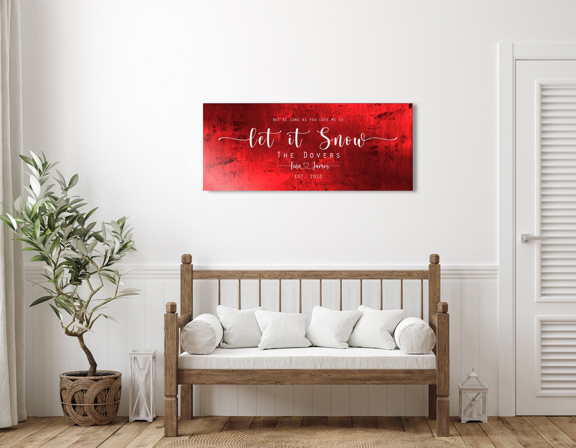 Let it Snow, Couple Gift, Tin Gift, 10 Year Anniversary, Tin gift, Christmas sign, With name, Holiday Sign, Est Sign, Wedding Gift, Winter