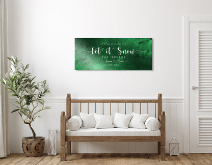 Christmas sign, Let it Snow, Couple Gift, Tin Gift, 10 Year, Personalized, Tin gift, With name, Holiday Sign, Est Sign, Wedding Gift, Winter