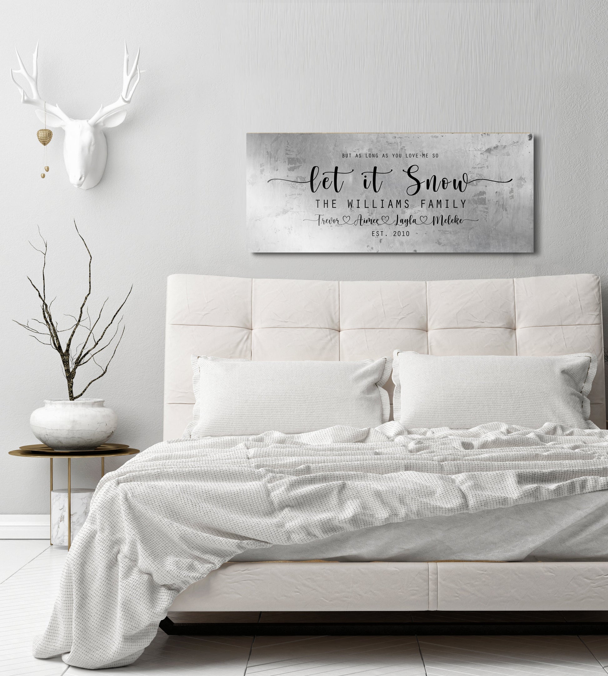 Family Christmas sign, Let it Snow, Couple Gift, Tin Gift, 10 Year, Personalize, Tin gift, Name, Anniversary gift, Est Sign, Wedding Gift,