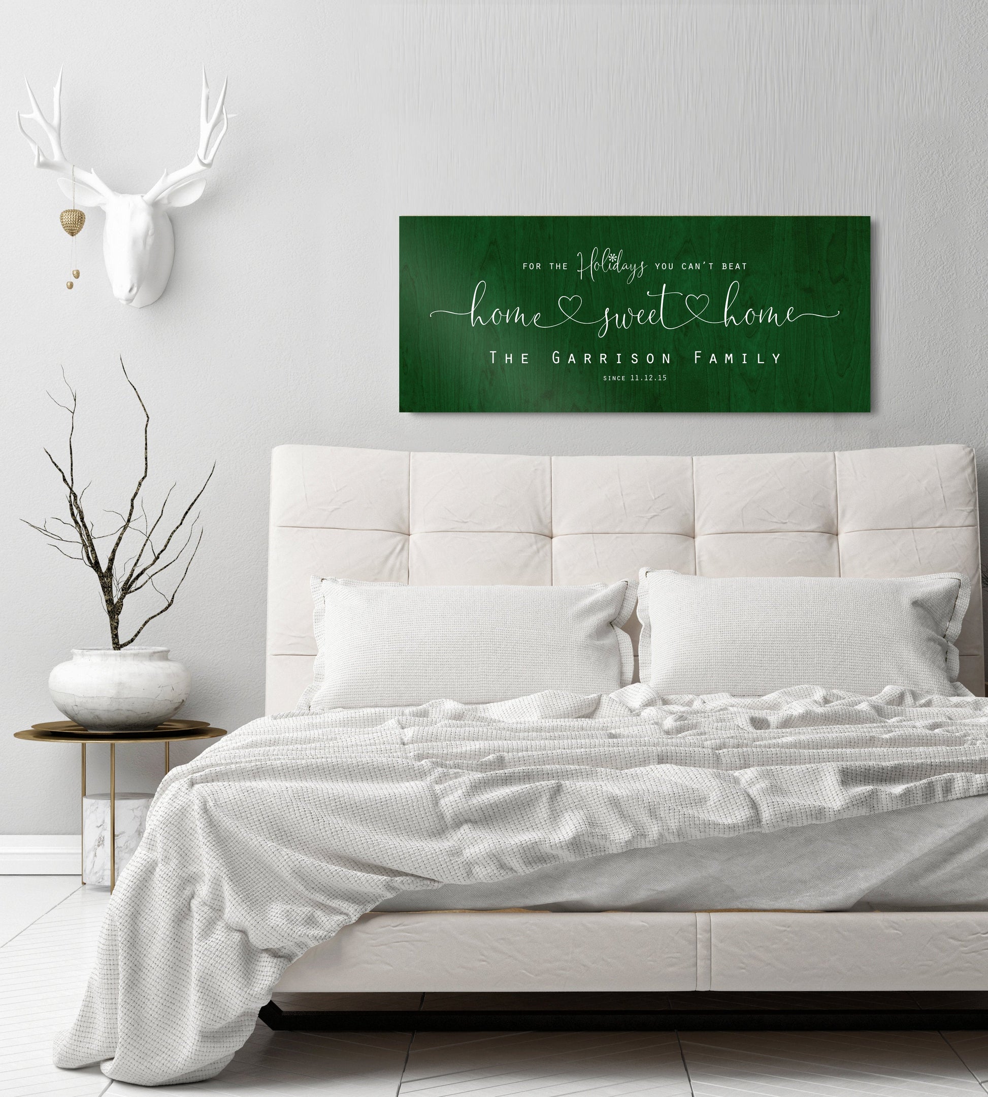 Christmas, Family sign, Home for the Holidays, Couple Gift, Wood Gift, 5 Year, Personalized, With name, Holiday Sign, Est Sign, Wedding gift