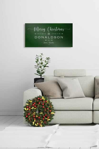Family Christmas Sign, Christmas, decor, heart name, Personalized Holiday Sign, Establsihed Sign, with Name, Name Sign, Merry Christmas Sign