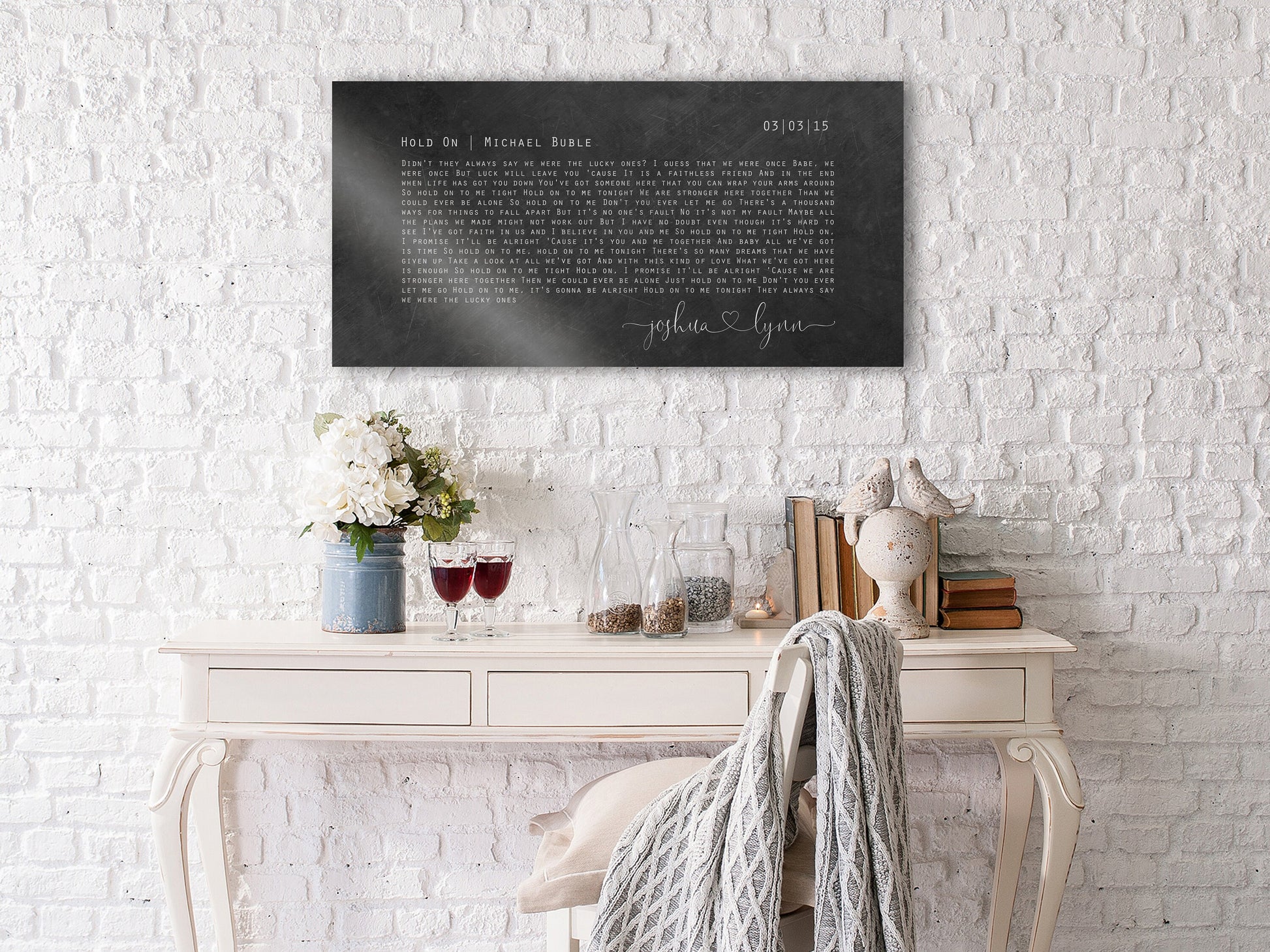 Lyrics Sign, Iron Anniversary Gift
