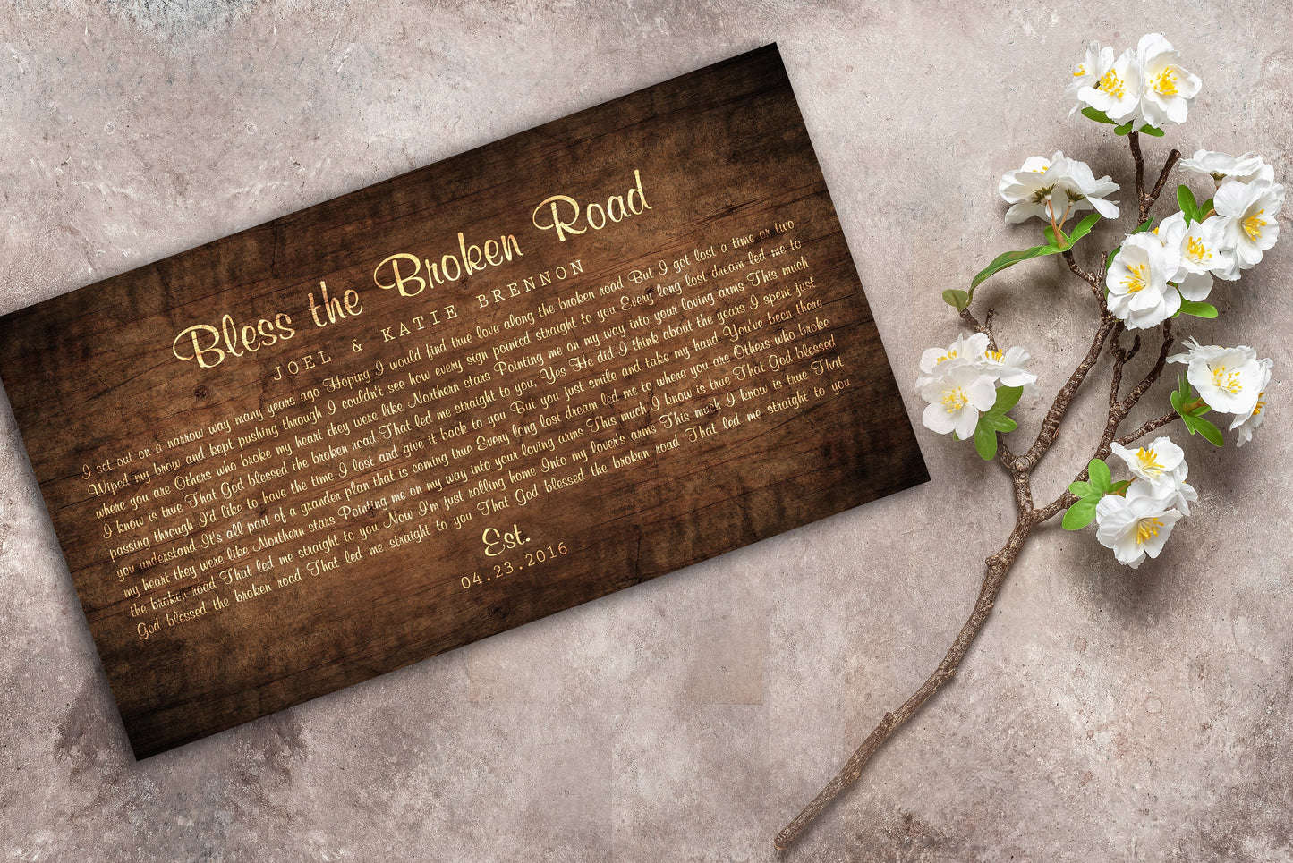 5th Anniversary, Gift on Wood