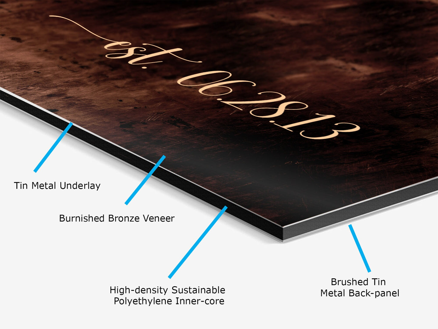 Burnished Bronze Song Lyric Sign