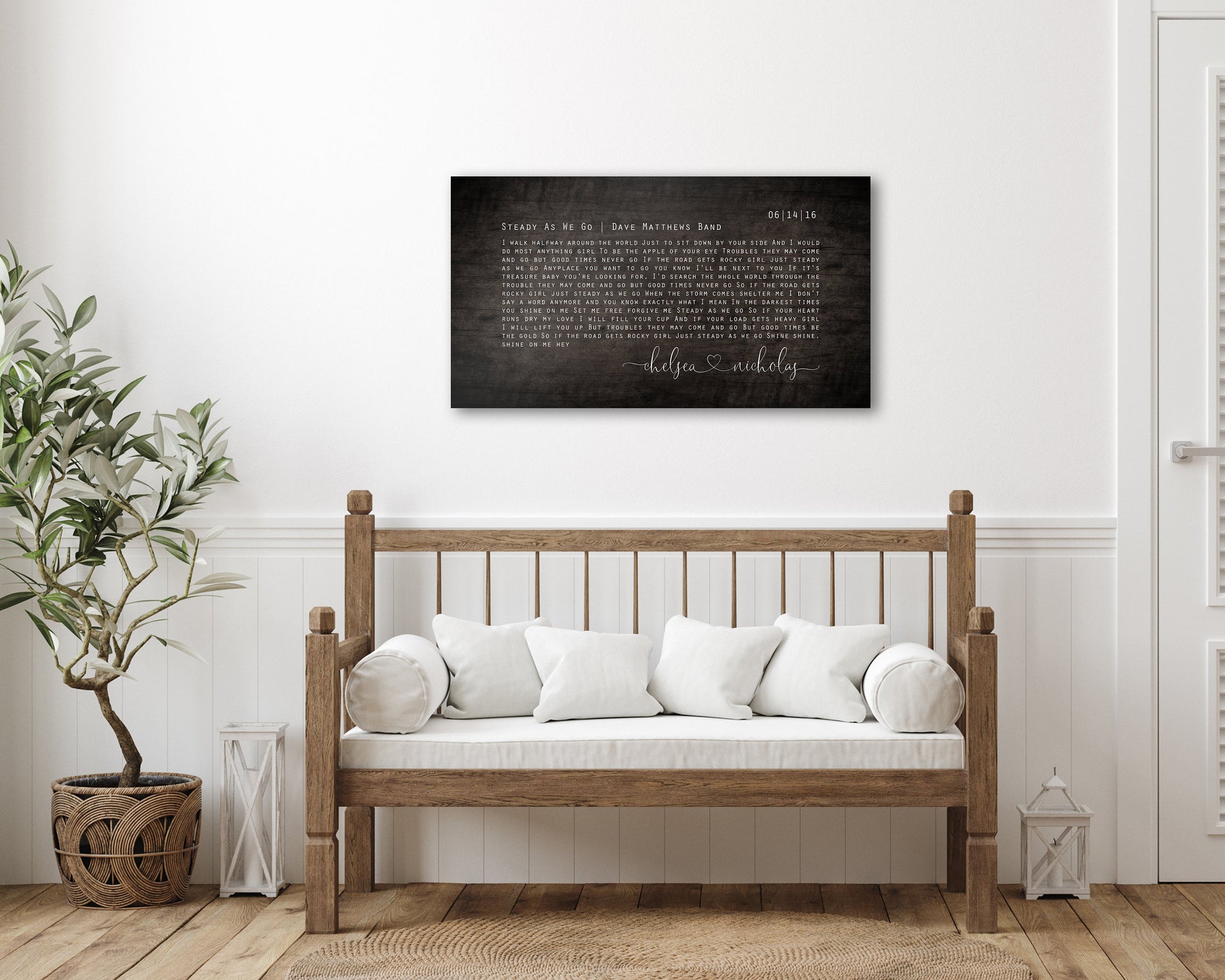 Wood Anniversary Gift for Her, Wood sign with Lyrics