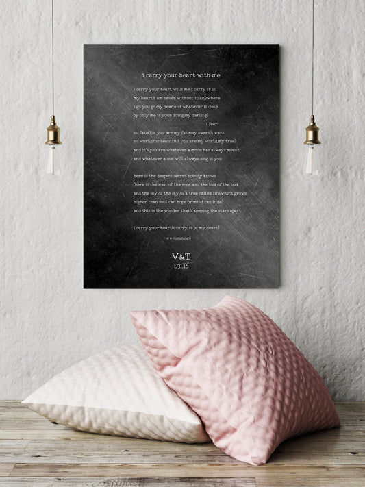 6th anniversary gift for Wife, I carry your heart with me