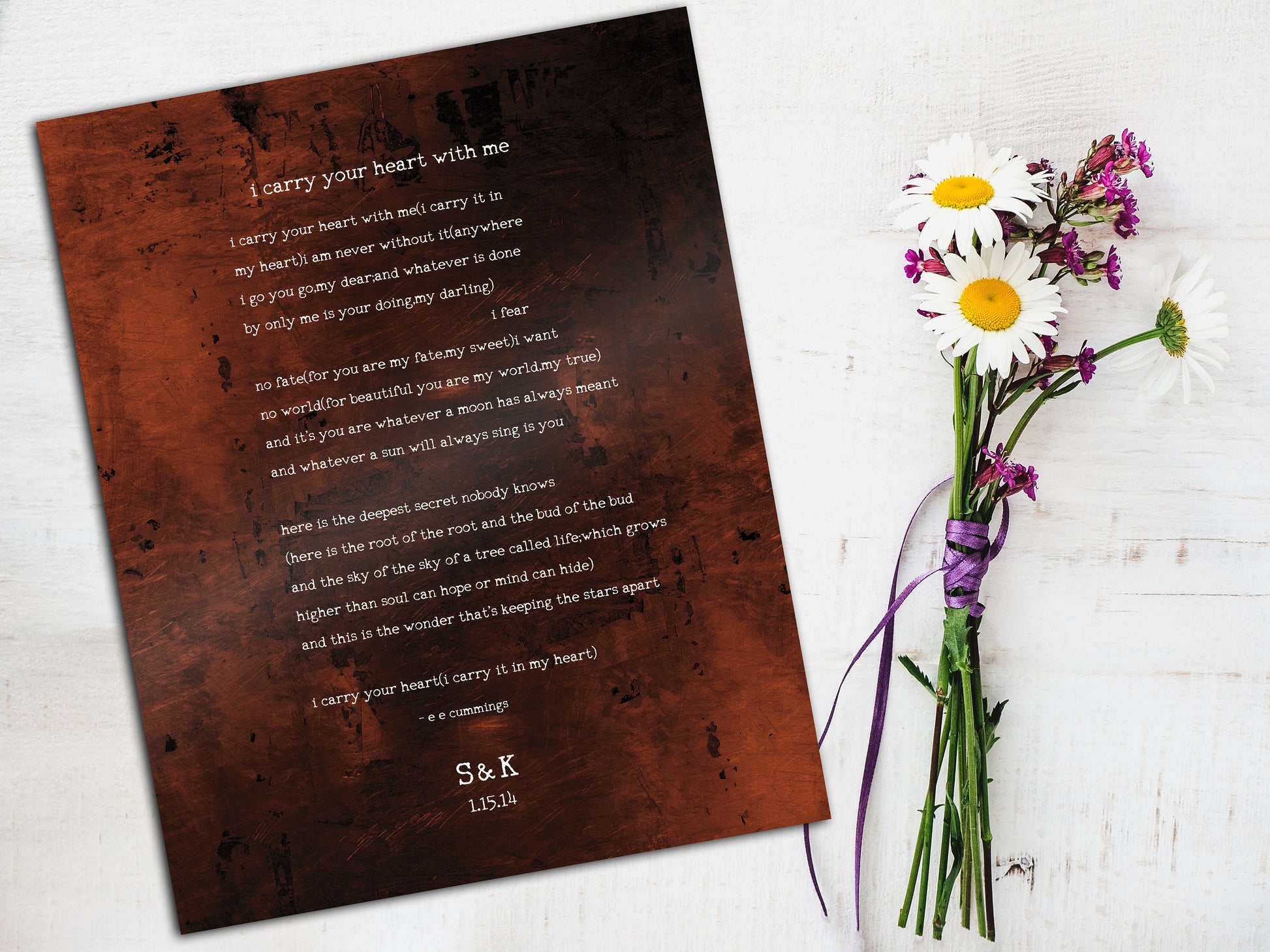 Bronze Gift for her, I Carry Your Heart with Me