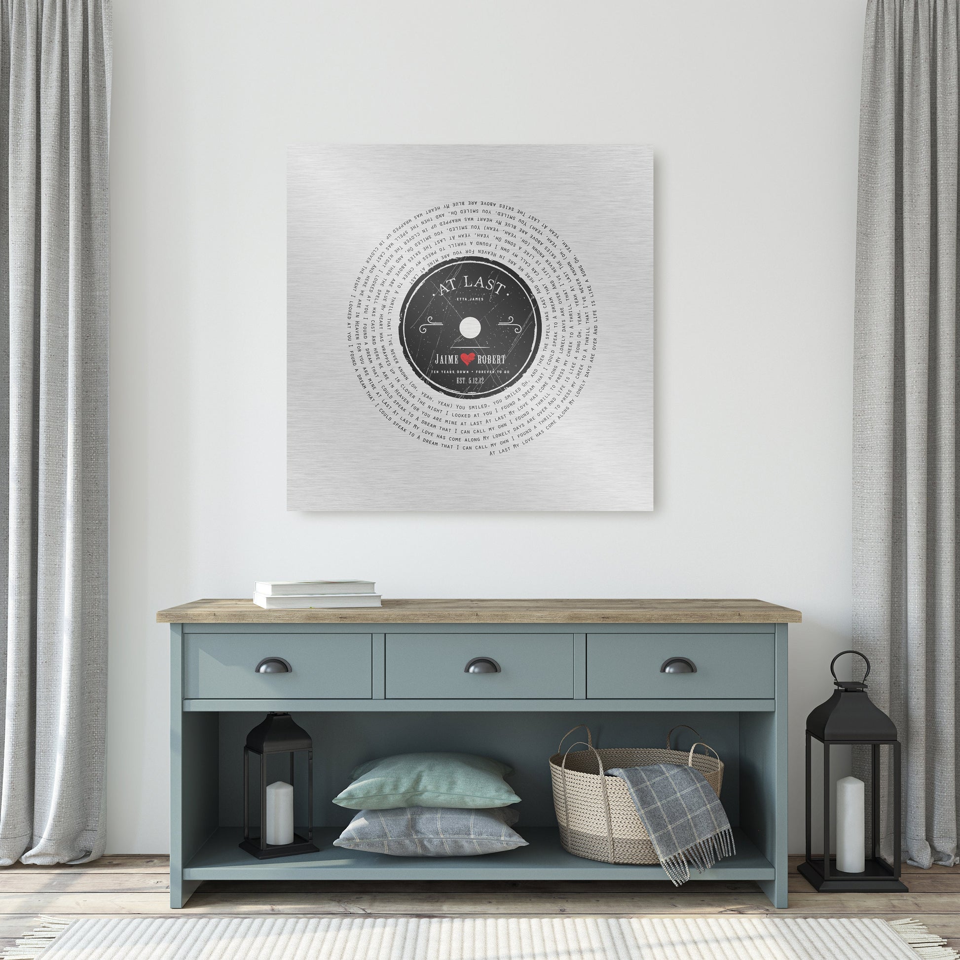 Ten Years Down, Rustic Song Lyric Sign