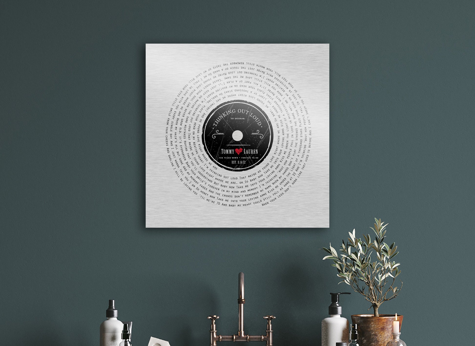 Ten Years Down, Rustic Song Lyric Sign