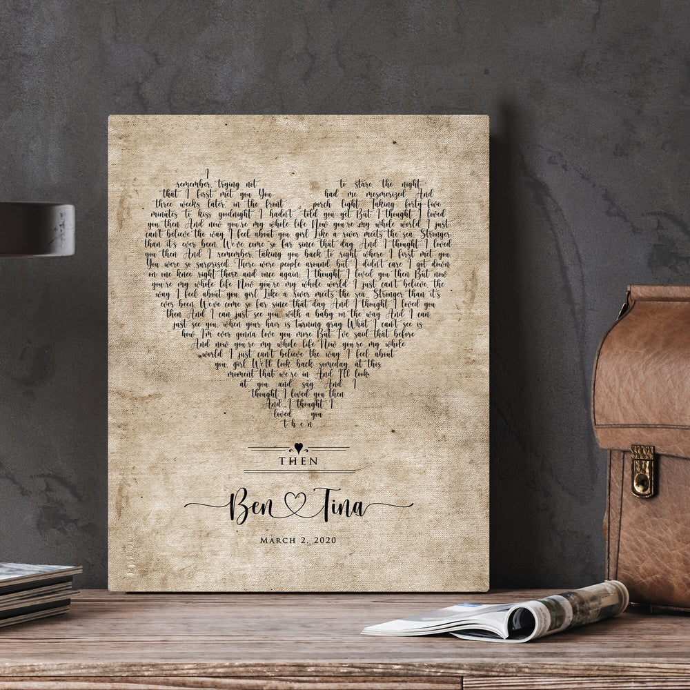 Personalized Cotton Anniversary Art, Anniversary Gift, Our Song on Cotton, 2 Year Anniversary Gift, Song Lyric art, Cotton Anniversary Gift