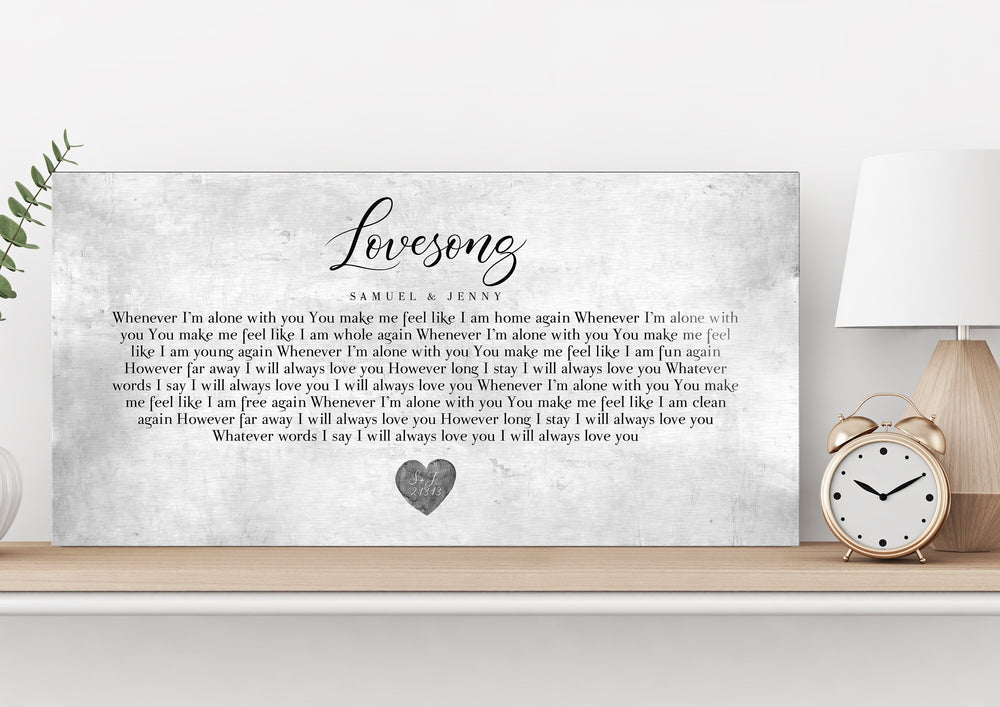 Gift with song lyrics,  Custom tin anniversary plaque, Tin anniversary gift, 10th Wedding Anniversary gift for him, 10th Anniversary Gift