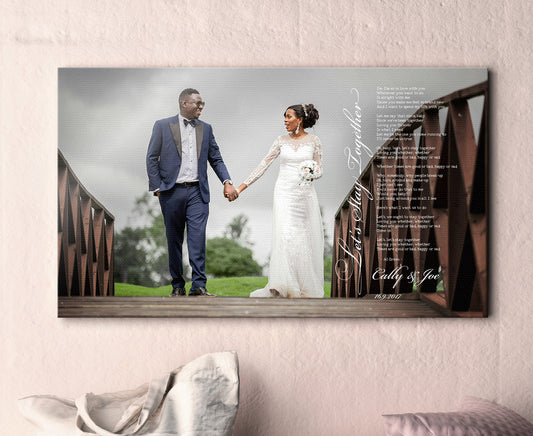 Our song on Cotton, Lyrics wall art, Personalized Photo Canvas, Custom Portrait, Cotton Gitf idea, Picture with Text, For Cotton Anniversary