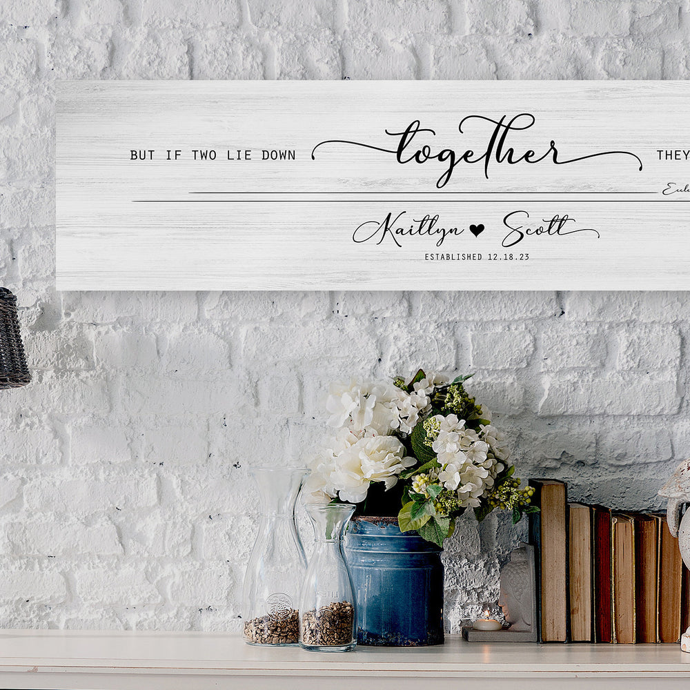 
                  
                    Christian Rustic Farmhouse Couples Personalized Decor, Wood Bedroom Sign, Ecclesiastes 4:11, Anniversary gift for daughter and son in law
                  
                