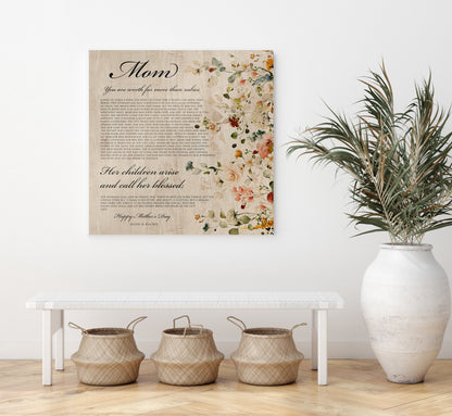 Personalized Proverbs 31 Floral Country Plaque, additional view 8, 5th anniversary wood