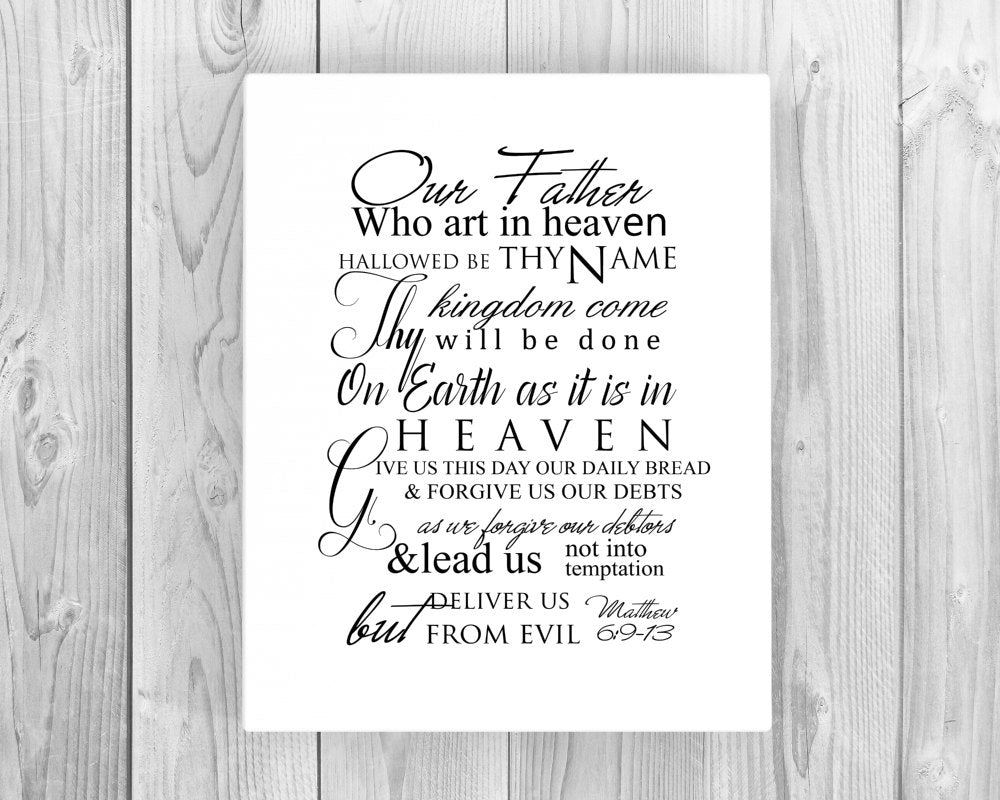 The Lord's prayer on canvas, christian song word art, Inspirational canvas,  Christian Lyric Canvas