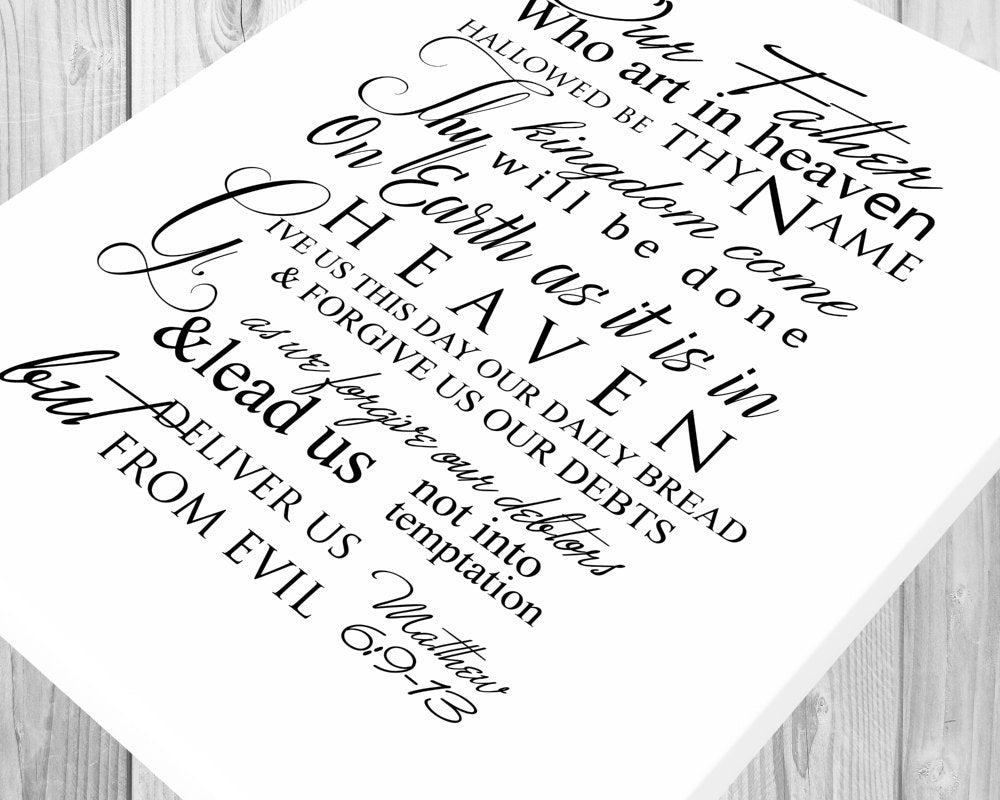 The Lord's prayer on canvas, christian song word art, Inspirational canvas,  Christian Lyric Canvas