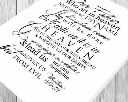 The Lord's prayer on canvas, christian song word art, Inspirational canvas,  Christian Lyric Canvas