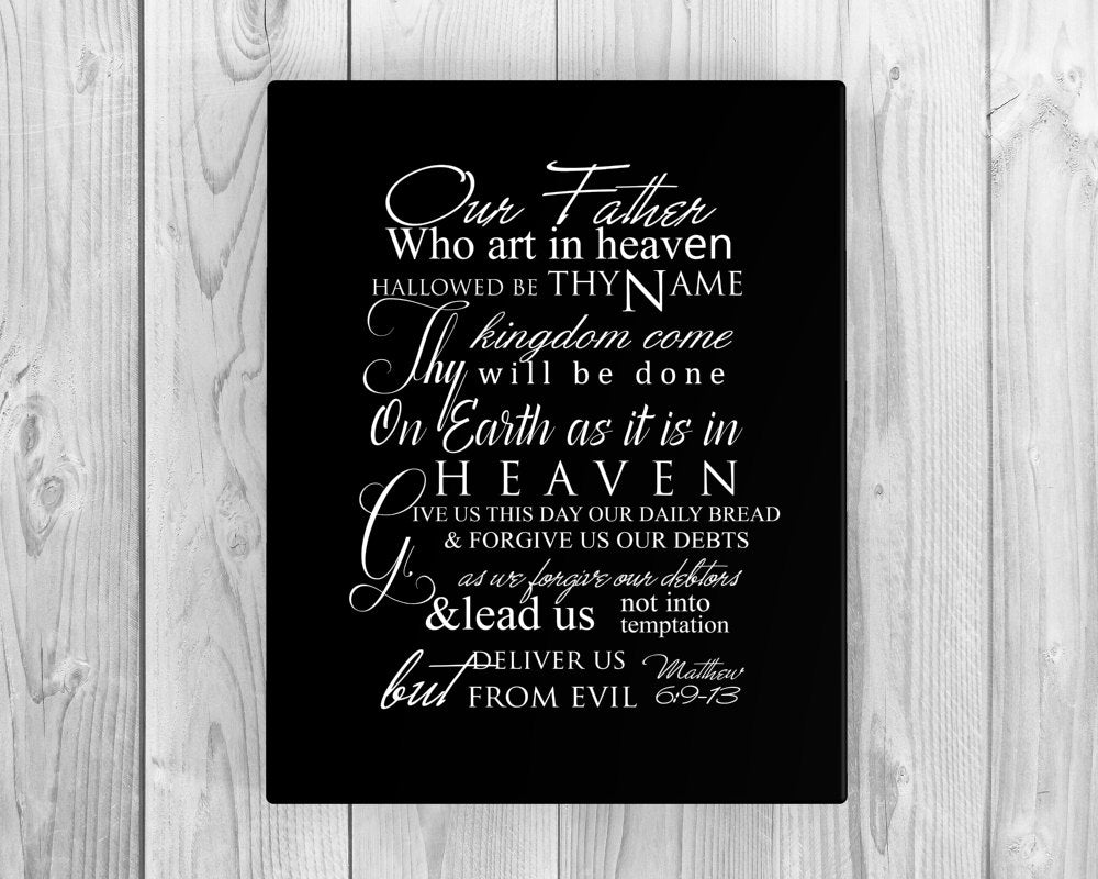 The Lord's prayer on canvas, christian song word art, Inspirational canvas,  Christian Lyric Canvas