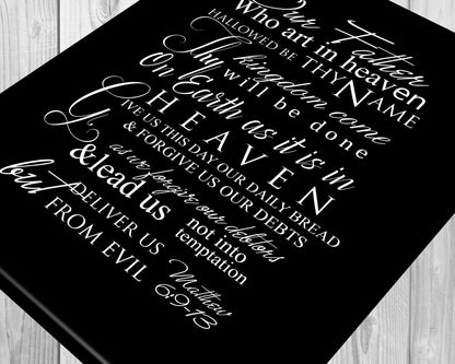 The Lord's prayer on canvas, christian song word art, Inspirational canvas,  Christian Lyric Canvas
