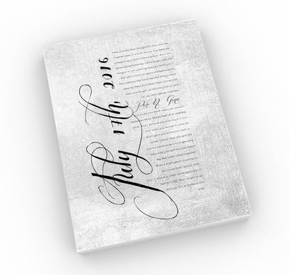 Wedding Date and Vow Art - Fine art and canvas personalized anniversary and inspirational gifts