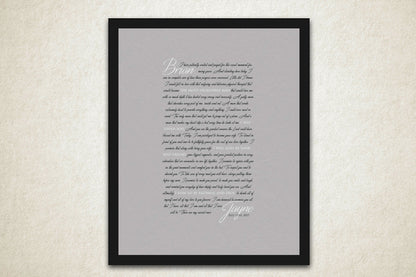 Custom Wedding Vow Art - Fine art and canvas personalized anniversary and inspirational gifts