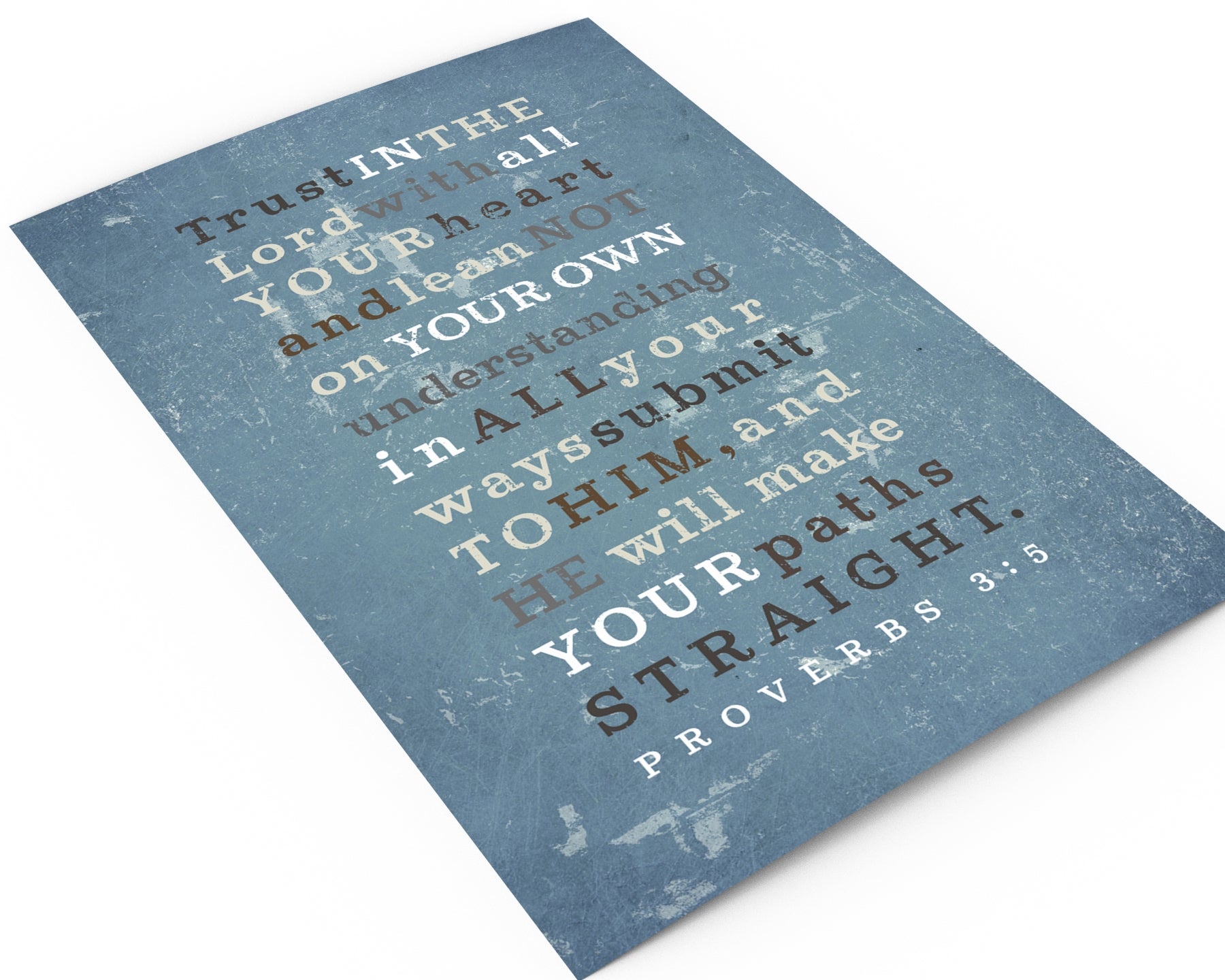 Proverbs 3:5: Custom Subway Sign Scripture Art - Hunnycomb Proverbs - Wedding gift ideas - paper anniversary gifts 